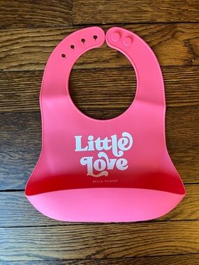 Bella Tunno Baby Girl Little Love Silicone Bib, Pink - One Size